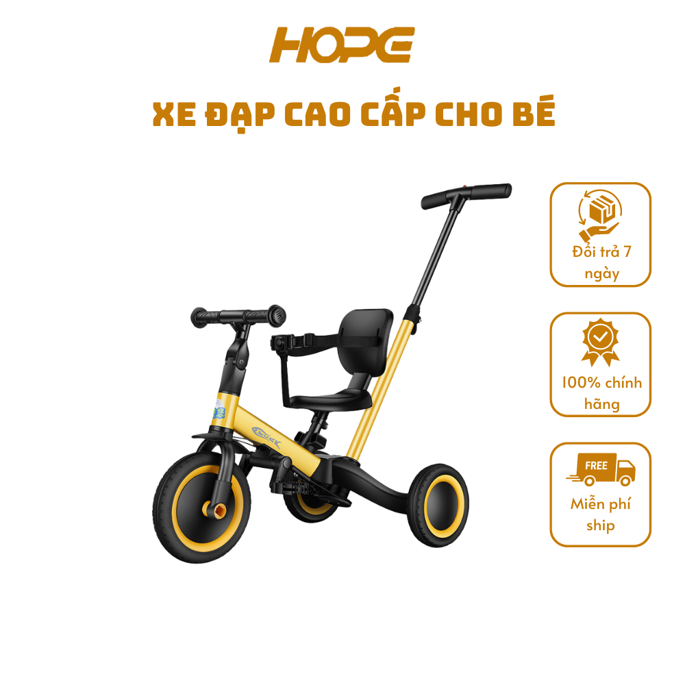 Xe đạp 3 bánh HOPE cao cấp, kết hợp 3 chế độ xe đẩy, xe thăng bằng và xe đạp ba bánh cho bé