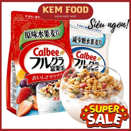 Ngũ cốc Calbee Ăn Kiêng Giảm Cân Nhật Bản mix sữa chua trái cây Granola dùng ăn sáng - KEMFOOD