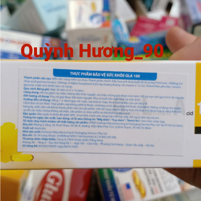 Tinh dầu hoa anh thảo GLA 100mg hộp 30 viên giúp cân bằng nội tiết tố