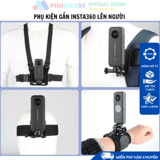 Phụ kiện 4 món gắn Gopro , Insta360 đeo lên người , đeo tay , đeo đầu, kẹp balo
