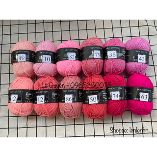 Len milk cotton 50g (bảng màu 50 - 86)