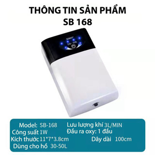 Máy Sủi Oxy Tích Điện 1 Vòi SB168, 2 Vòi SB268 SOBO - Máy Sục Oxi Sử Dụng Khi Cúp Điện Cho Hồ Cá, Bể Cá [SB-168]