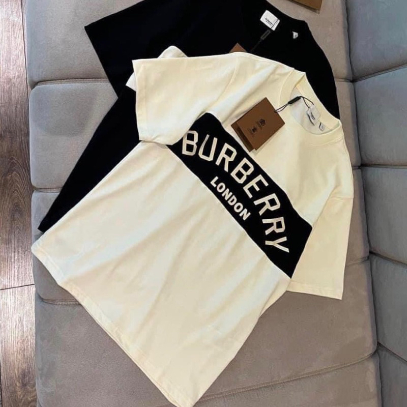 Áo Thun BURBERRY LONDON Fom Rộng Tay Lỡ Vải Cotton Cao Cấp , Áo Phông Nam Nữ Unisex