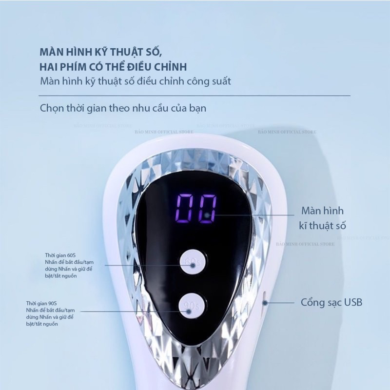 Máy hơ mini - Máy làm khô sơn gel nhỏ gọn tiện lợi - Dụng cụ chuyên dụng làm nail