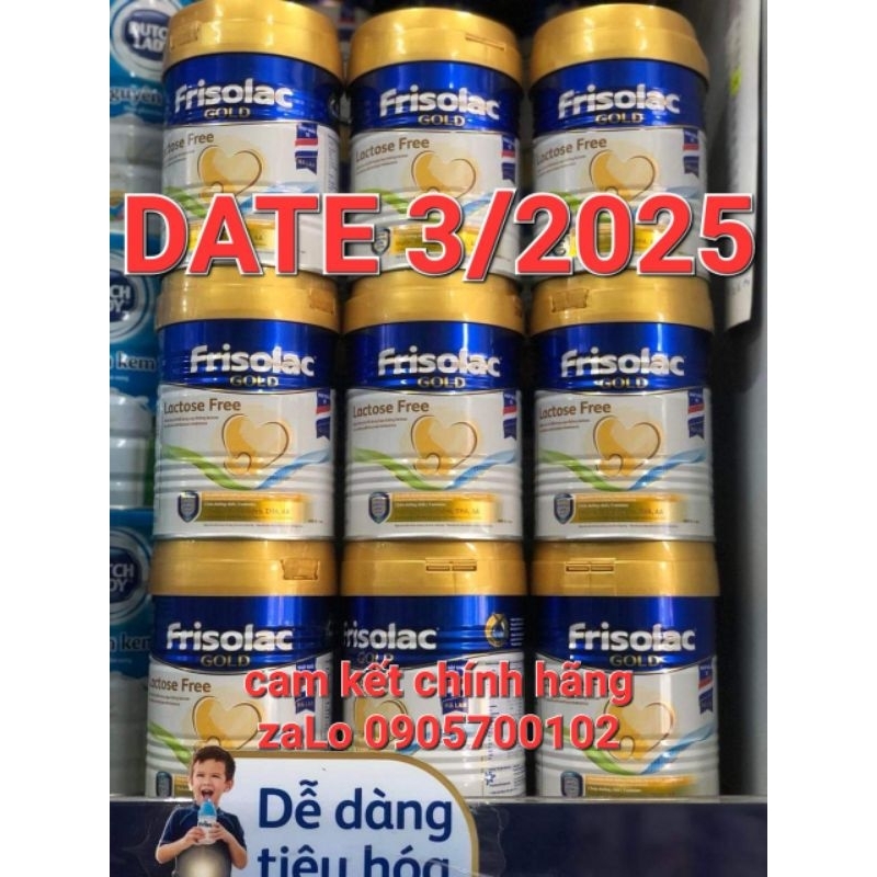 DATE MỚI sữa bất dung nạp đường lactose Frisolac gold lactose free 400g 0 tháng tuổi trở lên