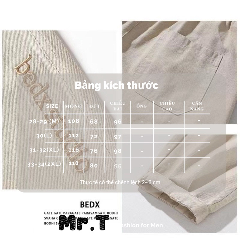 Quần kaki nam logo thêu, quần kaki nam eo chun nam