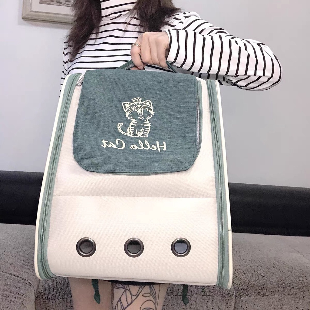 Balo Thời Trang  Vận Chuyển Chó Mèo Hello Cat Dưới 10Kg