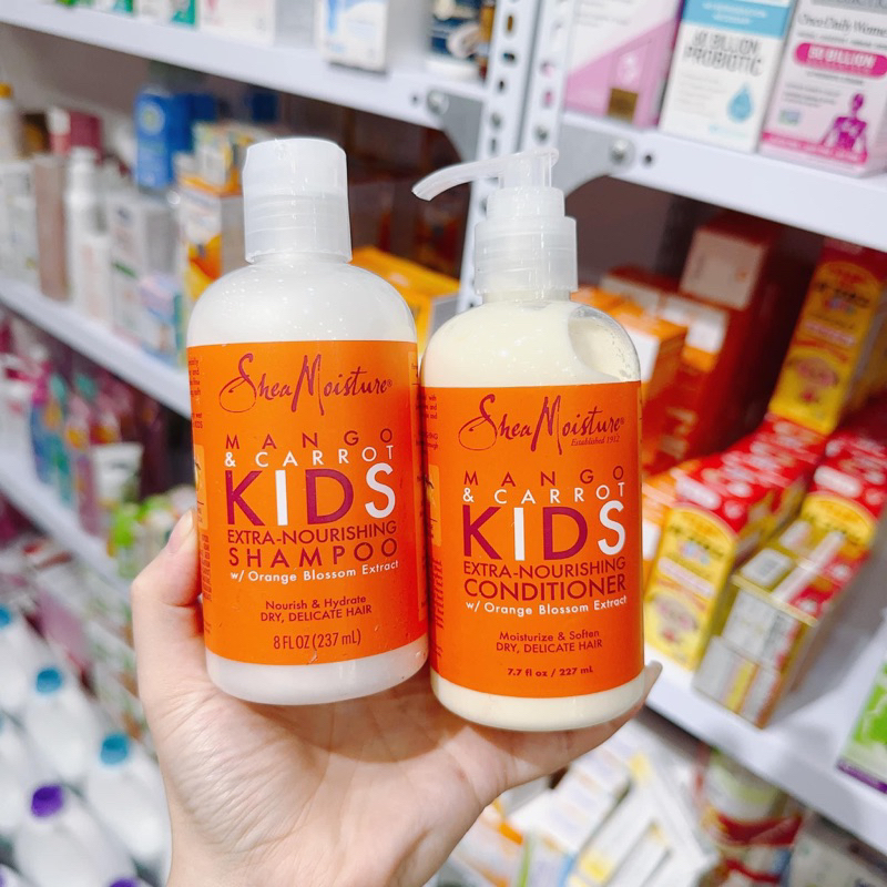 DẦU GỘI VÀ XẢ CHO BÉ SHEAMOISTURE MANGO&CARROT 237ML