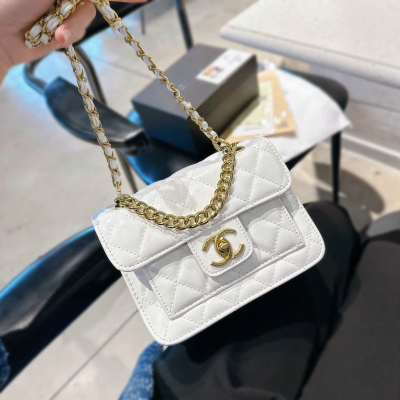 Túi X hộp da pu bóng nhăn