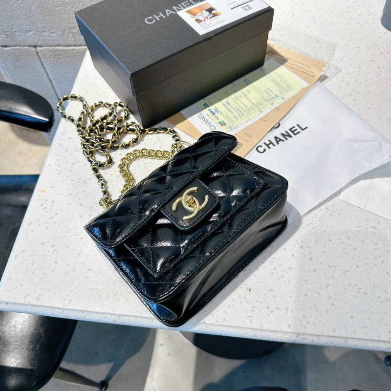 Túi X hộp da pu bóng nhăn