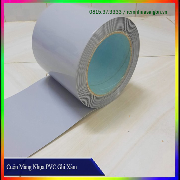 Rèm nhựa màu ghi ngăn lanh, che chắn tấm nhìn