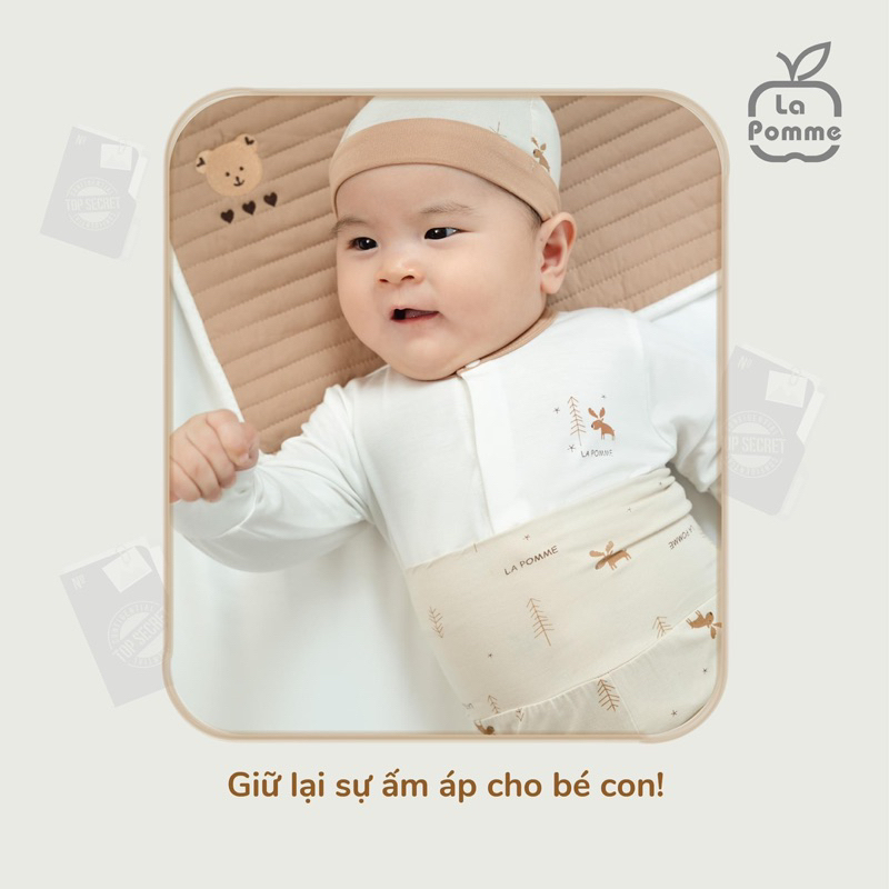 Bộ quần áo dài tay cho bé sơ sinh 3-7kg chất liệu petit chính hãng La Pomme 2023