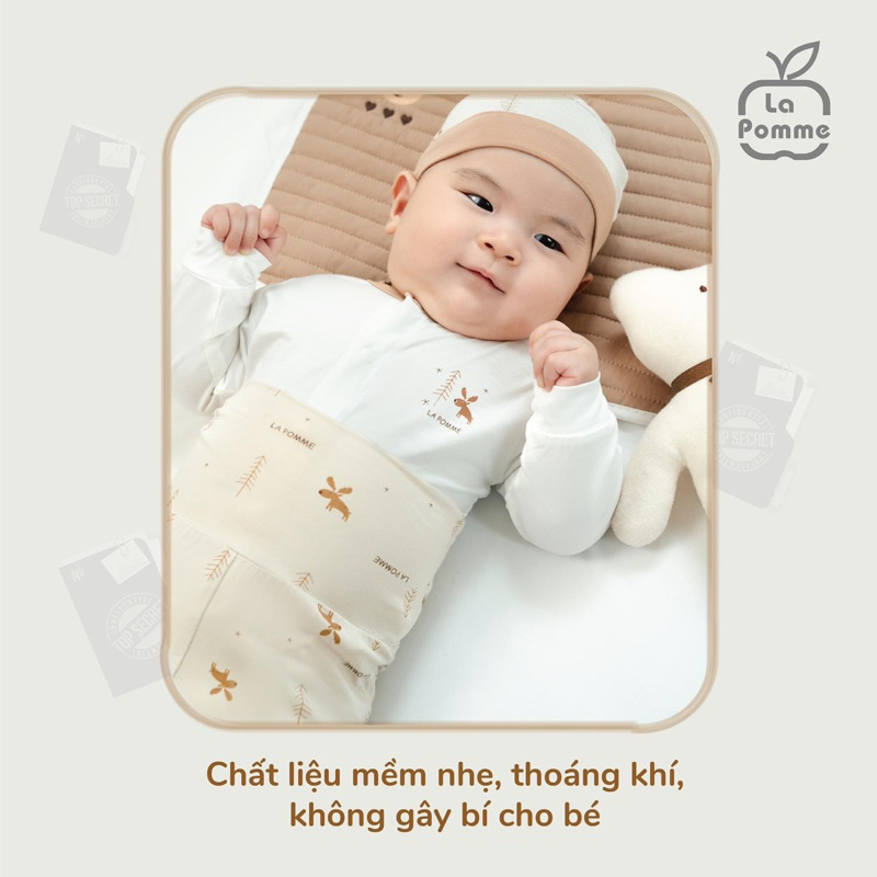 Bộ quần áo dài tay cho bé sơ sinh 3-7kg chất liệu petit chính hãng La Pomme 2023