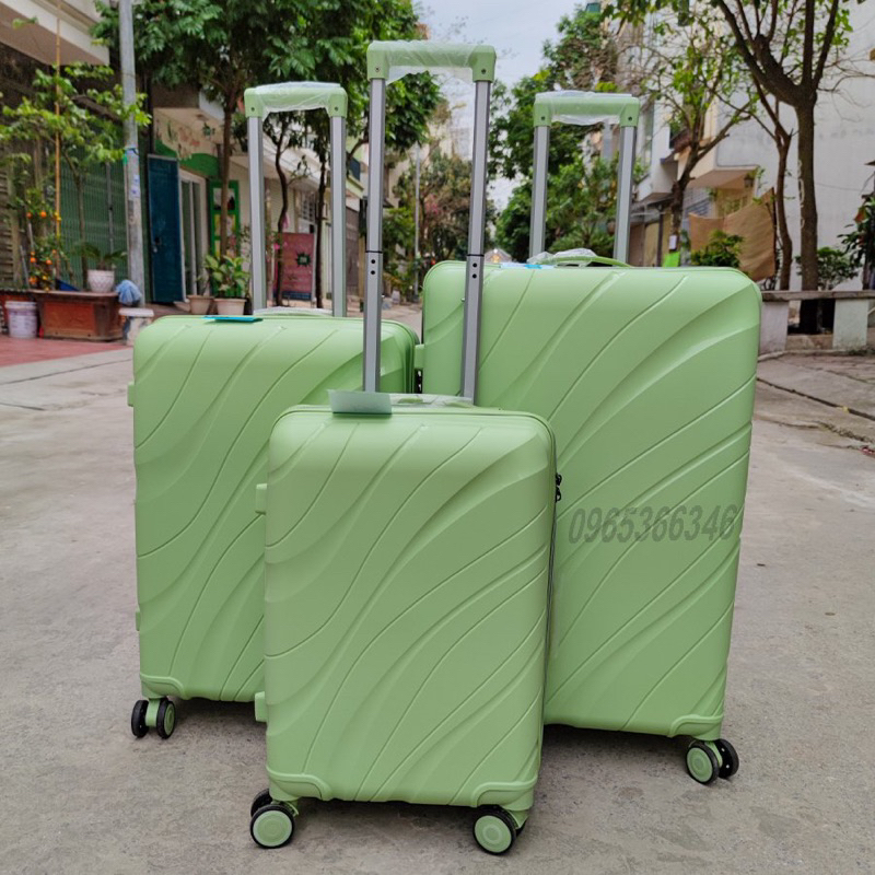 Vali du lịch nhựa PP chống bể vỡ si.êu bền Vali khoá kéo nhựa dẻo