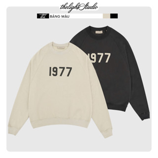 Áo sweater Essentials 1977 nỉ bông form rộng unisex chữ nhung nổi, áo sweater fog cặp đôi cao cấp TLS
