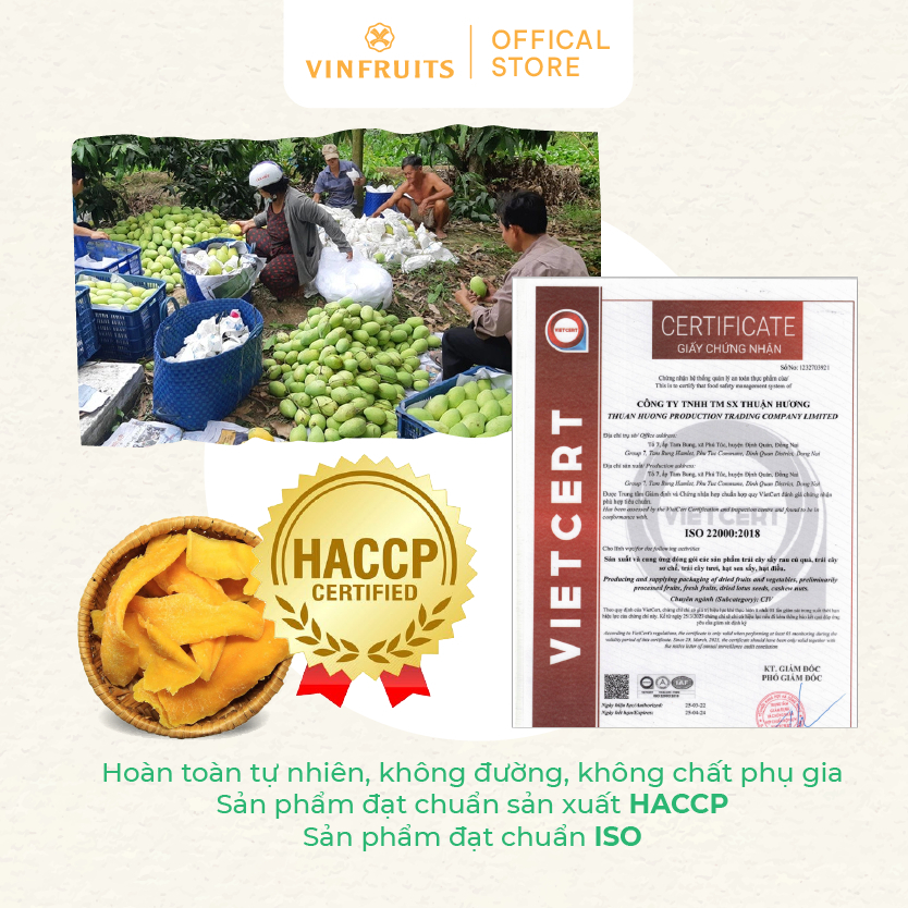 Xoài Sấy Dẻo Tự Nhiên 50g/100g/200g/500g - VinFruits