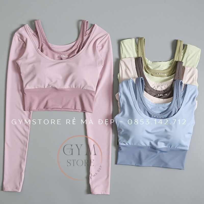 Áo Thun Ôm Body Dài Tay CÓ MÚT Thể Thao Nữ Tập Gym Yoga chất Thun Poly Thấm Hút Khô Thoáng Mát GY022