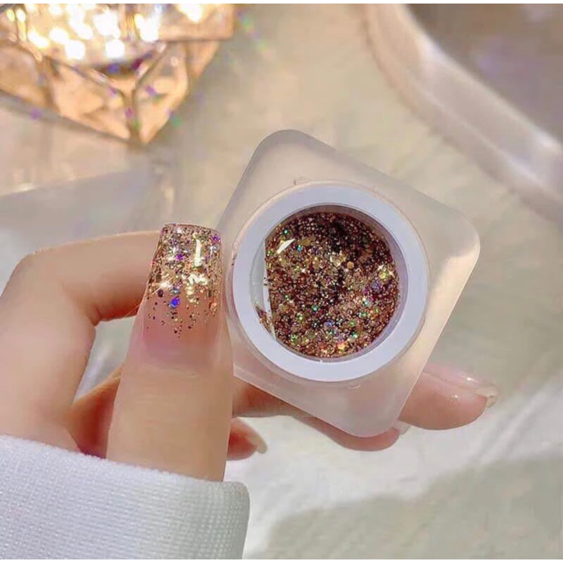 Gel nhũ kim tuyến khổng tước gel nhũ tia chớp siêu sáng làm nail