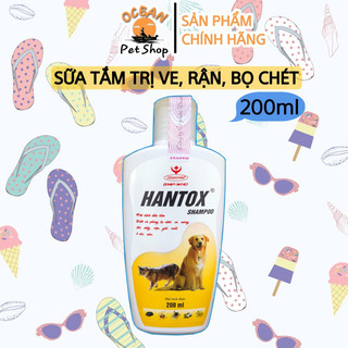 Hantox Vàng 200ml - Sữa tắm sạch ve ghẻ, bọ chét chó mèo