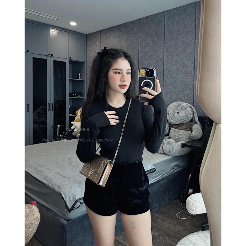 ÁO THUN HÀN DÁNG VỪA TAY DÀI HÀNG QCL1 FROM BASIC MS14555