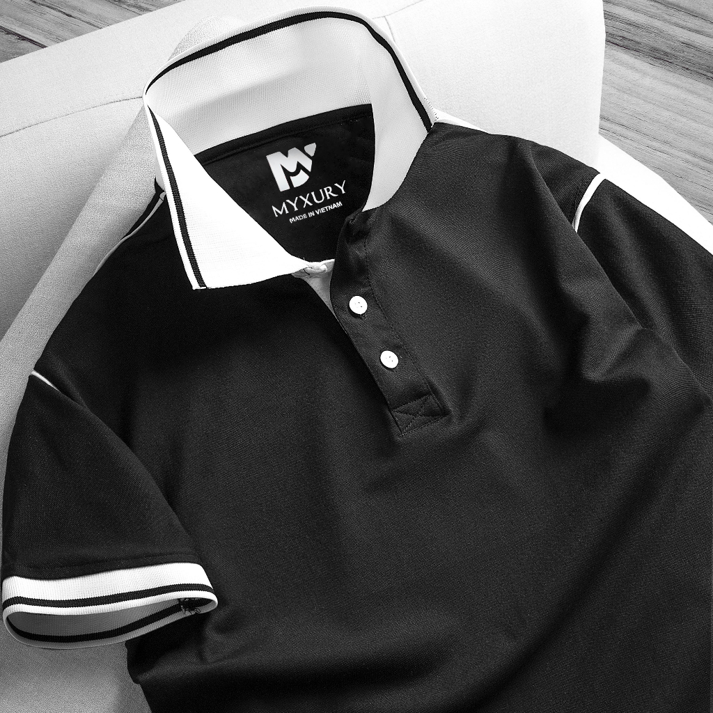 Áo thun Polo Nam màu đen, trắng có cổ sang trọng, lịch sự chất vải Cá Sấu Cotton cao cấp - Size từ 45-85kg