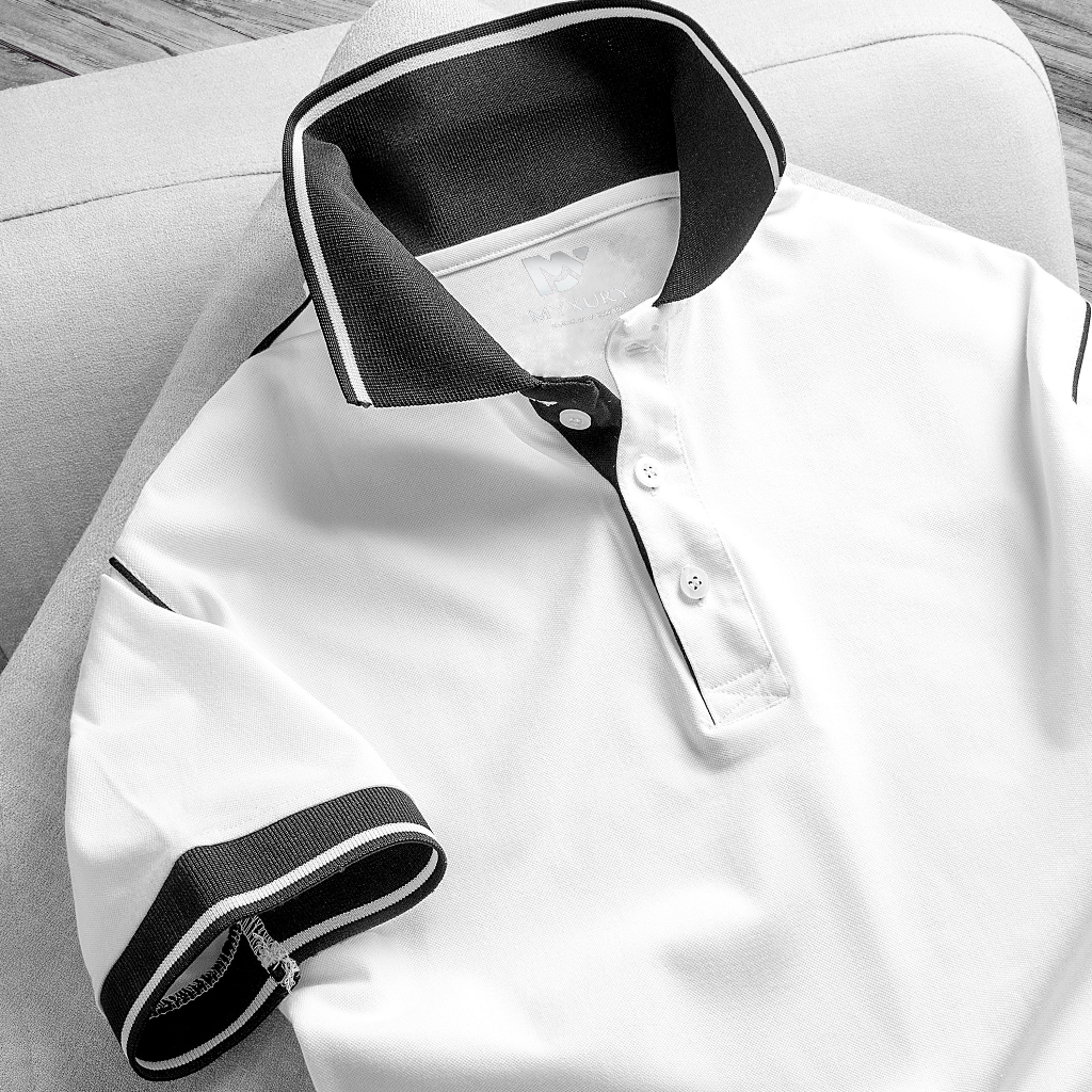 Áo thun Polo Nam màu đen, trắng có cổ sang trọng, lịch sự chất vải Cá Sấu Cotton cao cấp - Size từ 45-85kg