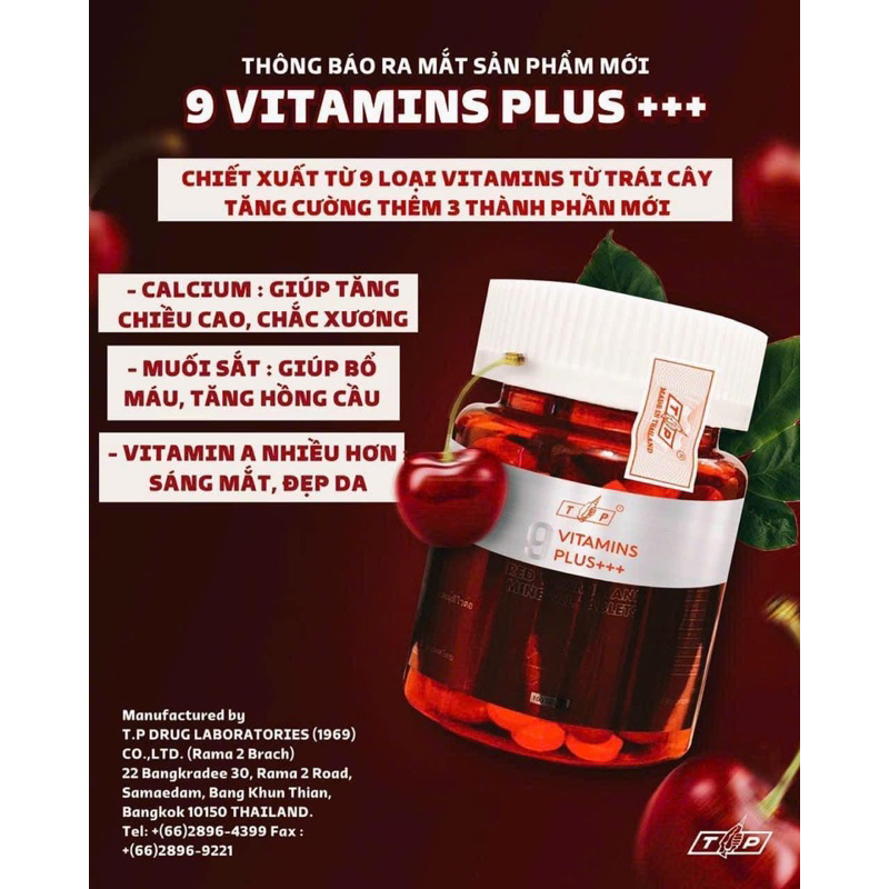 9 Vitamin tăng cân TP Thái Lan Plus +++ 100viên