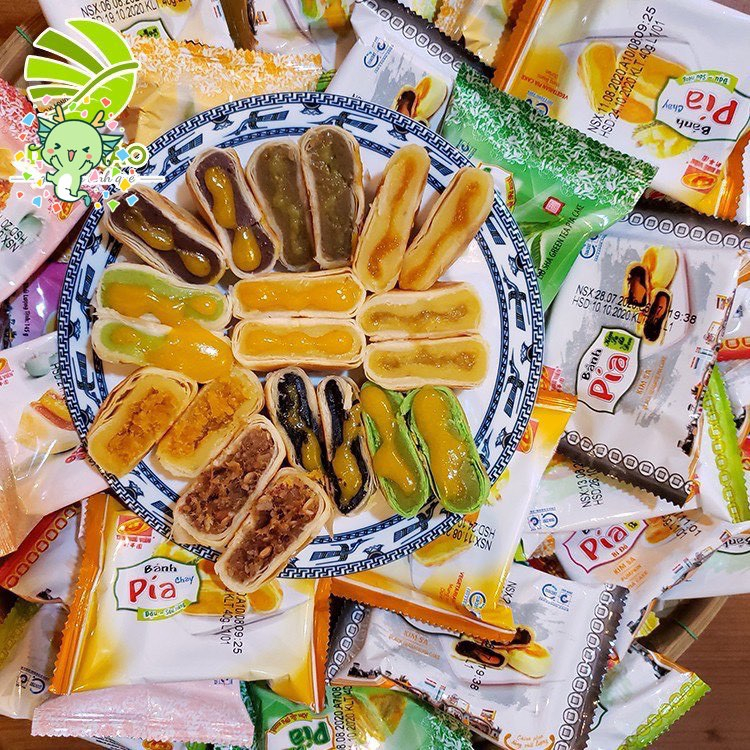 Combo Bánh Pía kim sa Tân Huê Viên 12 bánh 12 vị khác nhau ,bánh pía Sóc Trăng mini date mới