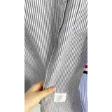 Áo Sơ Mi Thom Kẻ Sọc Xanh Xám Dài Tay Vải Cotton Lụa Cao Cấp Siêu Hottrend 2023