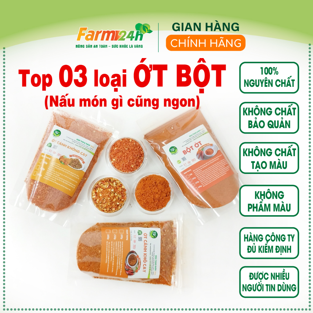 Top 3 loại ớt bột được yêu thích, nấu món gì cũng ngon, 100% nguyên chất, không chất bảo quản, không chất tạo màu