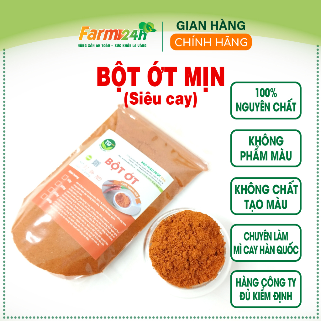 Ớt bôt mịn siêu cay, chuyên dùng nấu mì cay, làm kim chi, hàng công ty, cam kết không phụ gia  I Farm24h