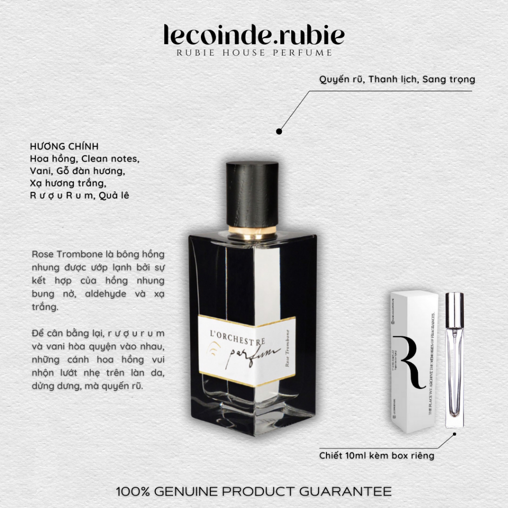 ROSE TROMBONE - L’orchestre Parfum - 10ML Nước Hoa Chính Hãng
