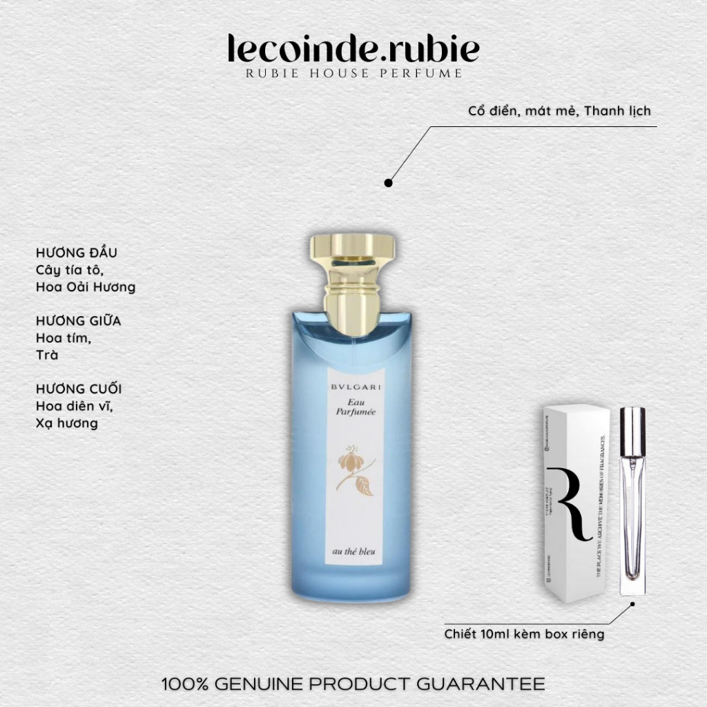 Eau Parfumée EAU THE BLEU - 10ML Nước Hoa Chính Hãng