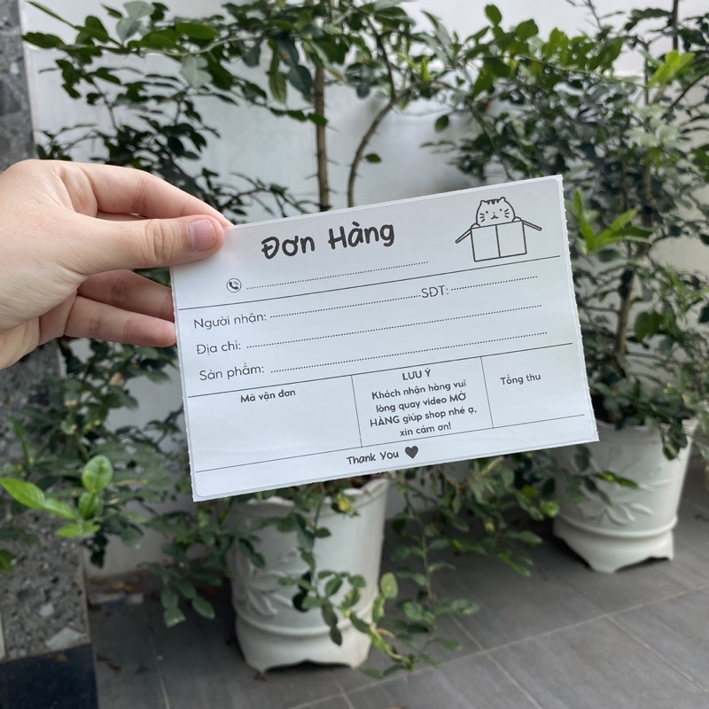 Combo 50 Phiếu Giao Hàng sẵn keo 10x15cm ghi thông tin khách,mã vận đơn cho shop bán hàng online Văn Phòng Phẩm Hà Đông