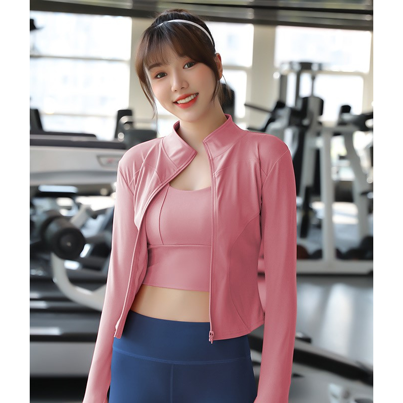 Áo khoác nữ tập gym yoga ôm body tôn dáng kéo khoá, yoga JACKET01