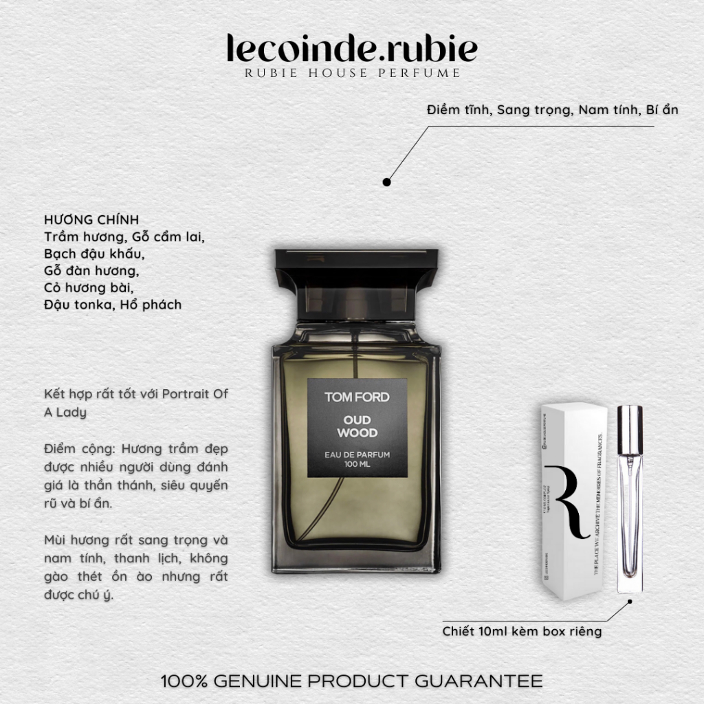 𝐓𝐅 OUD WOOD • Eau de Parfum - 10ML Nước Hoa Chính Hãng