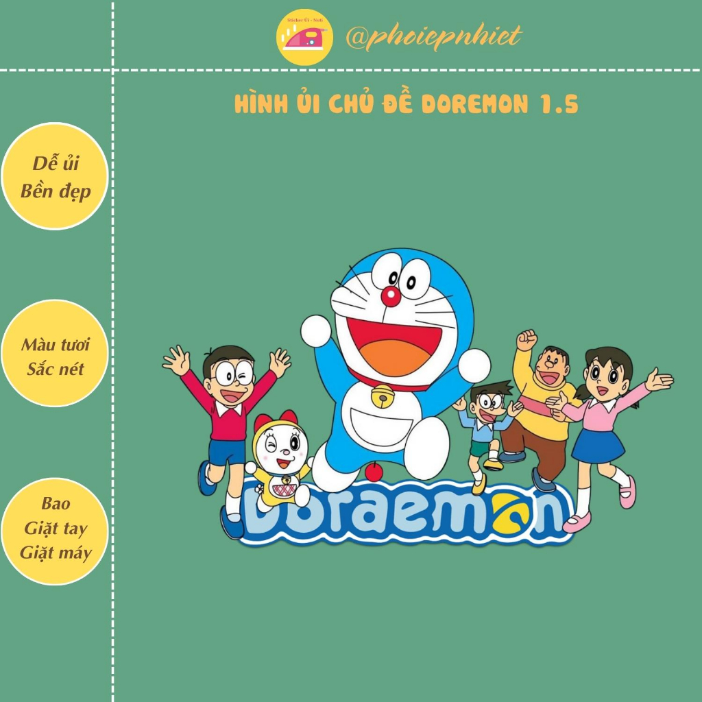 Hình ủi, ép nhiệt - hình chủ đề đô rê mon cute xỉu 01