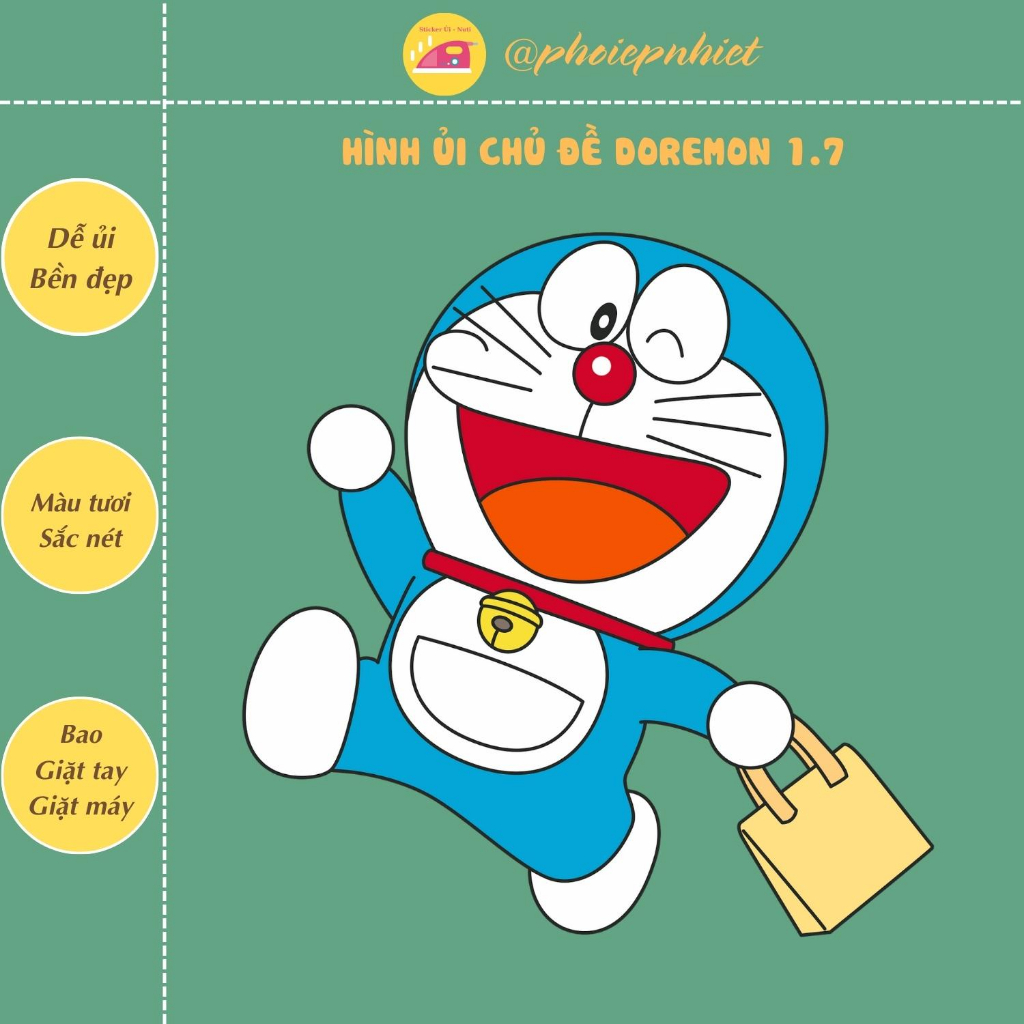 Hình ủi, ép nhiệt - hình chủ đề đô rê mon cute xỉu 01