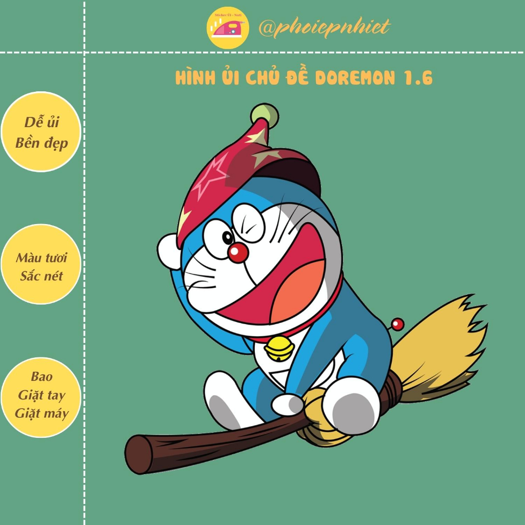 Hình ủi, ép nhiệt - hình chủ đề đô rê mon cute xỉu 01