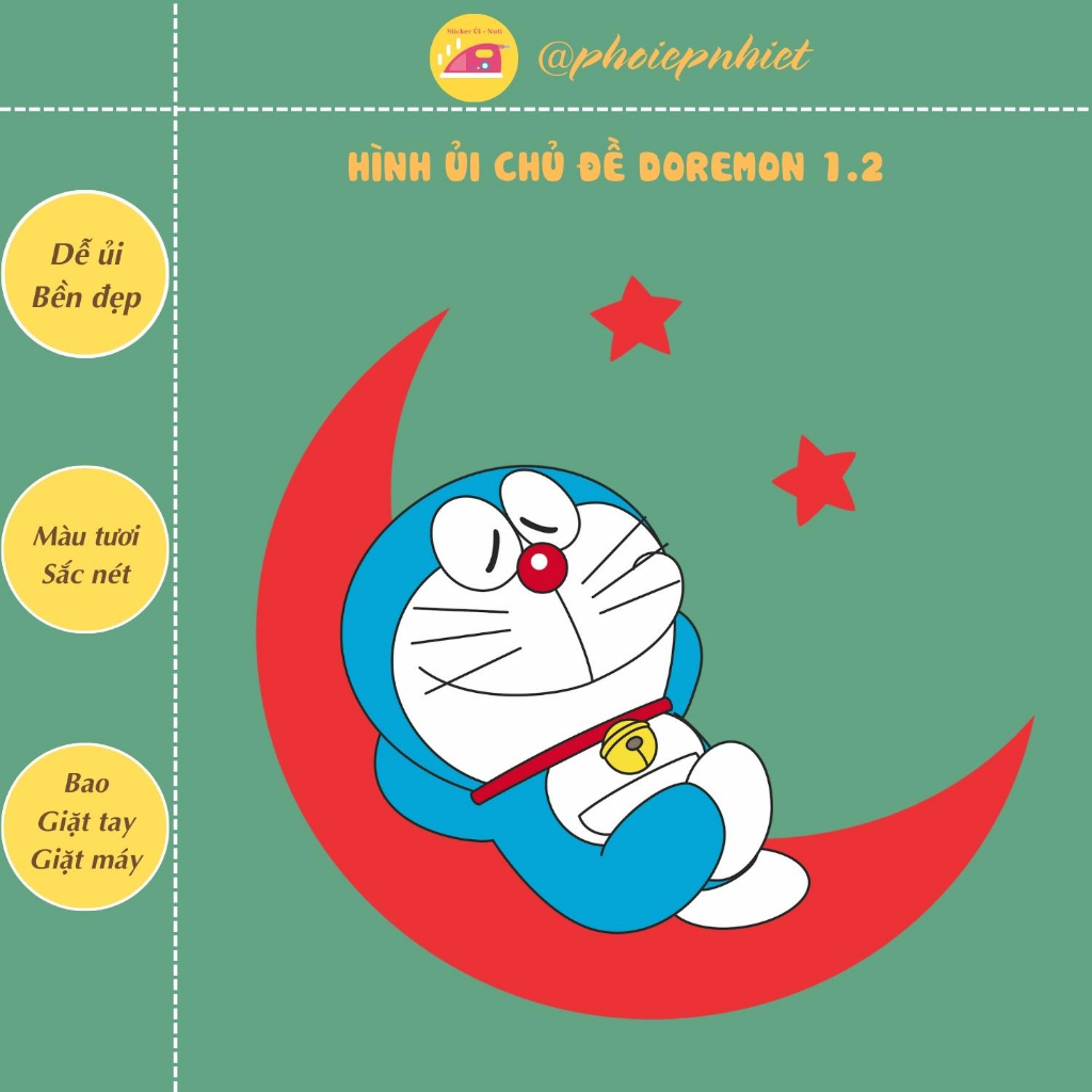 Hình ủi, ép nhiệt - hình chủ đề đô rê mon cute xỉu 01
