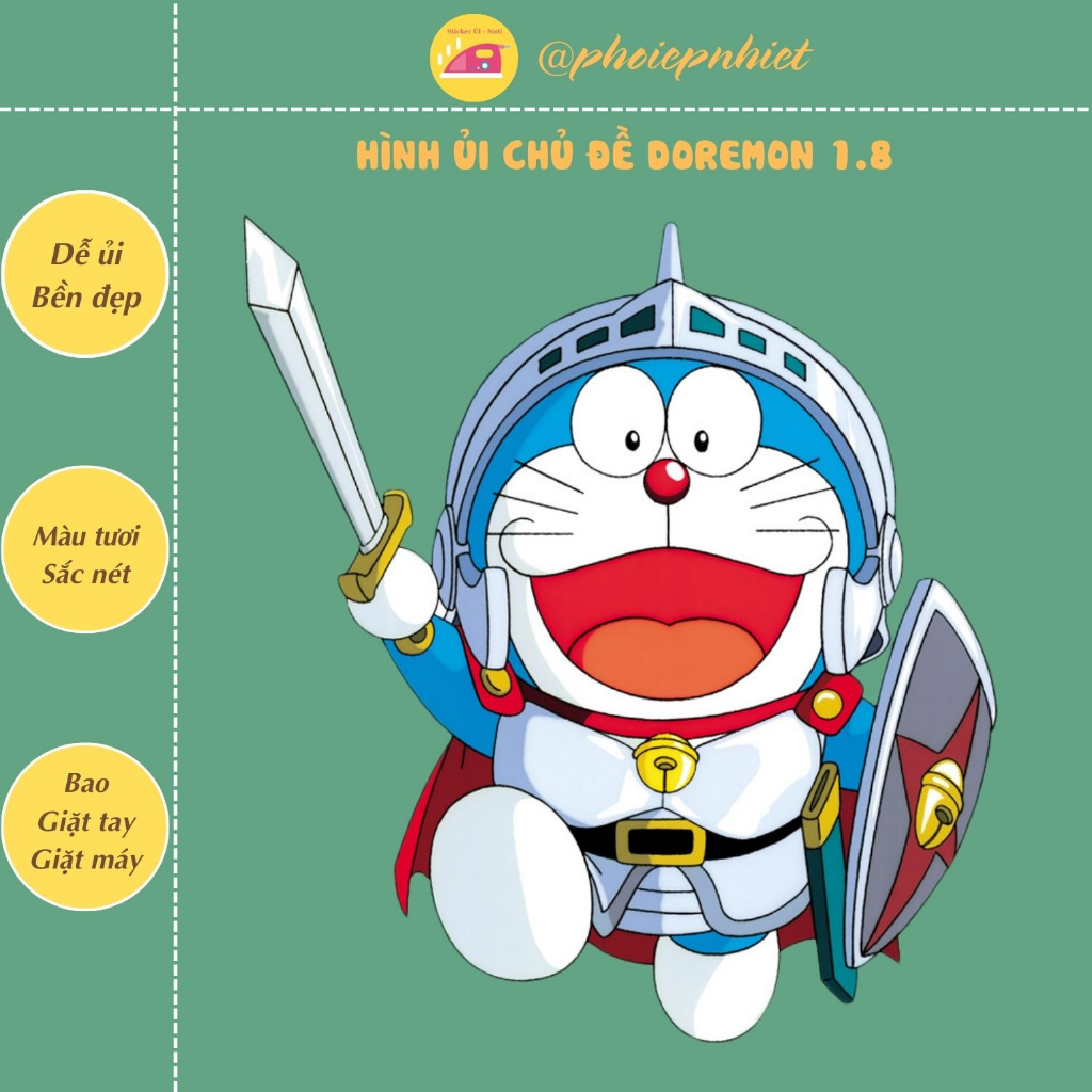 Hình ủi, ép nhiệt - hình chủ đề đô rê mon cute xỉu 01