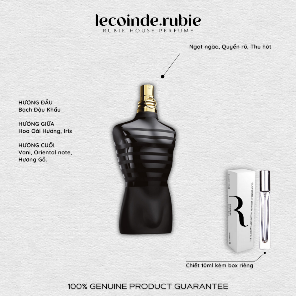 LE MALE Đen • Le Parfum • Eau de Parfum - 10ML Nước Hoa Chính Hãng