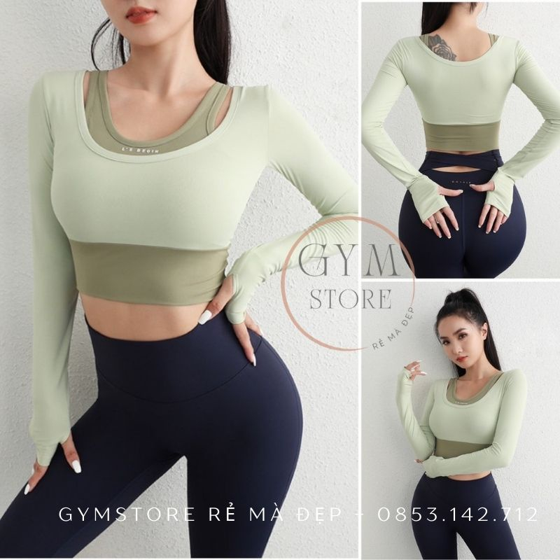 Áo Thun Ôm Body Dài Tay CÓ MÚT Thể Thao Nữ Tập Gym Yoga chất Thun Poly Thấm Hút Khô Thoáng Mát GY022