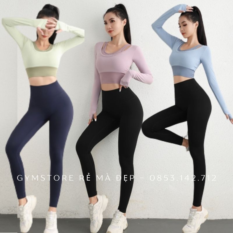 Áo Thun Ôm Body Dài Tay CÓ MÚT Thể Thao Nữ Tập Gym Yoga chất Thun Poly Thấm Hút Khô Thoáng Mát GY022