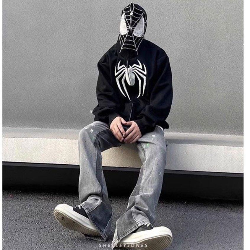 Áo Khoác, Áo Hoodie Kéo Khóa 2 Lớp Mũ Trùm Người NhệN Hotrend
