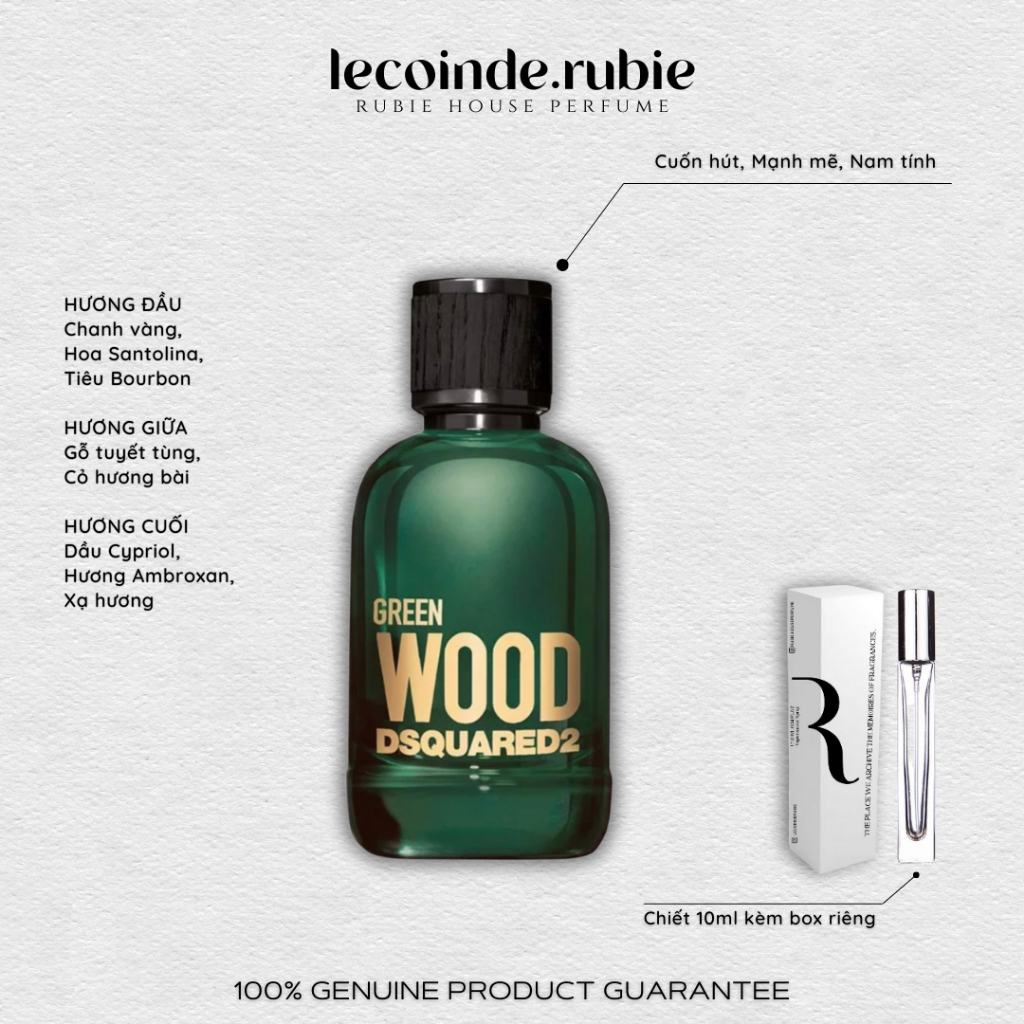 Ds • GREEN WOOD ( Xanh ) - Eau de Toilette - 10ML Nước Hoa Chính Hãng