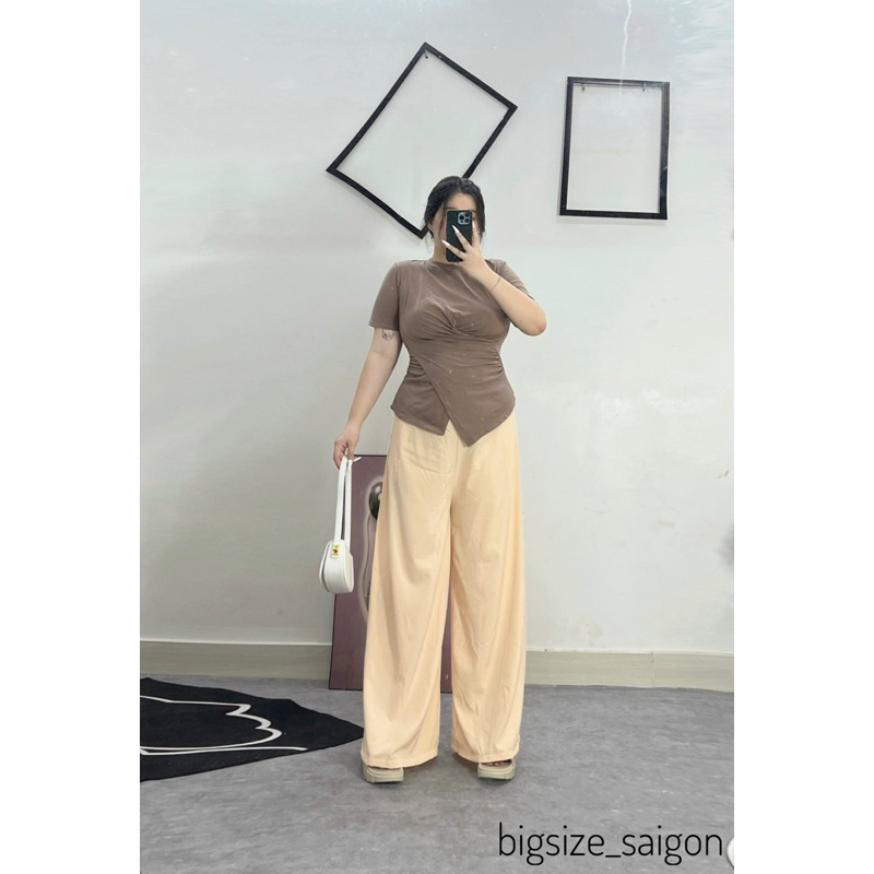 Set áo thun kèm quần ống rộng đi chơi bigsize sài gòn