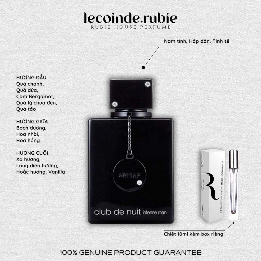 CLUB DE NUIT - INTENSE MEN - 10ML Nước Hoa Chính Hãng