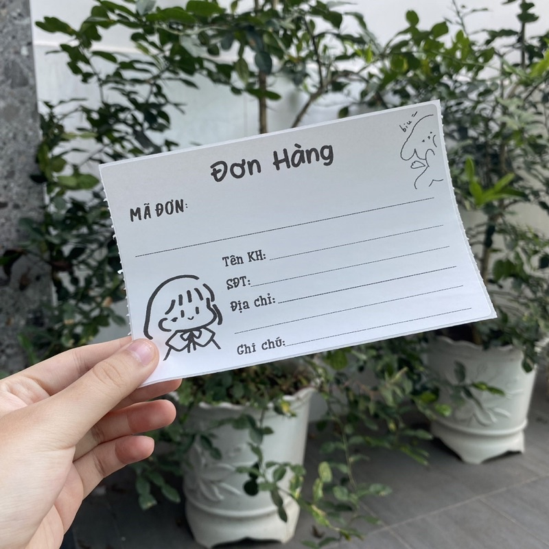 Combo 50 Phiếu Giao Hàng sẵn keo 10x15cm ghi thông tin khách,mã vận đơn cho shop bán hàng online Văn Phòng Phẩm Hà Đông