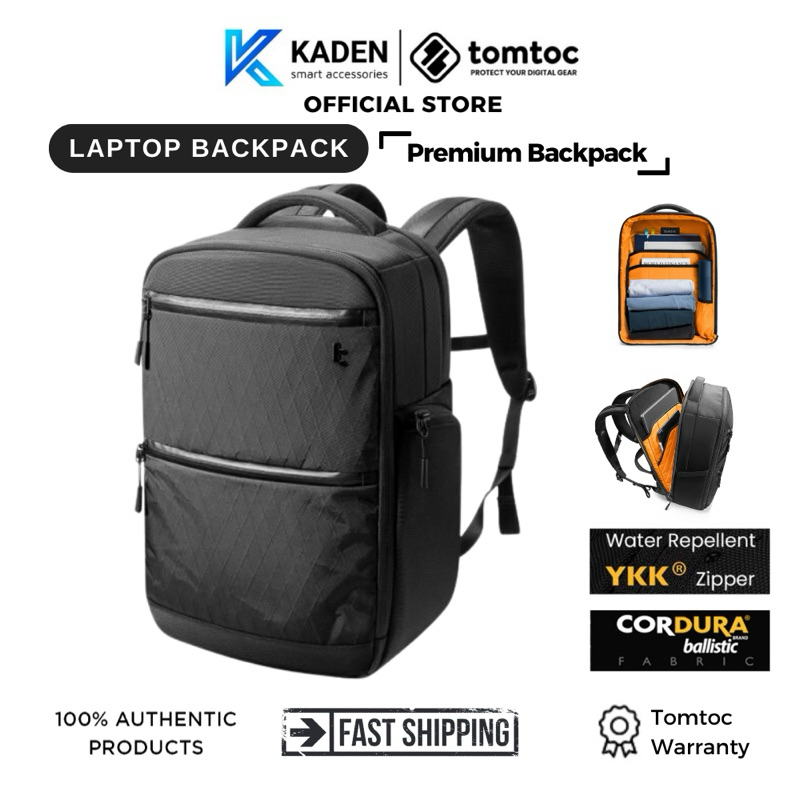 Balo Tomtoc  X-PAC Techpack Black For Ultrabook 16″ H73E1D1-Hàng Chính Hãng